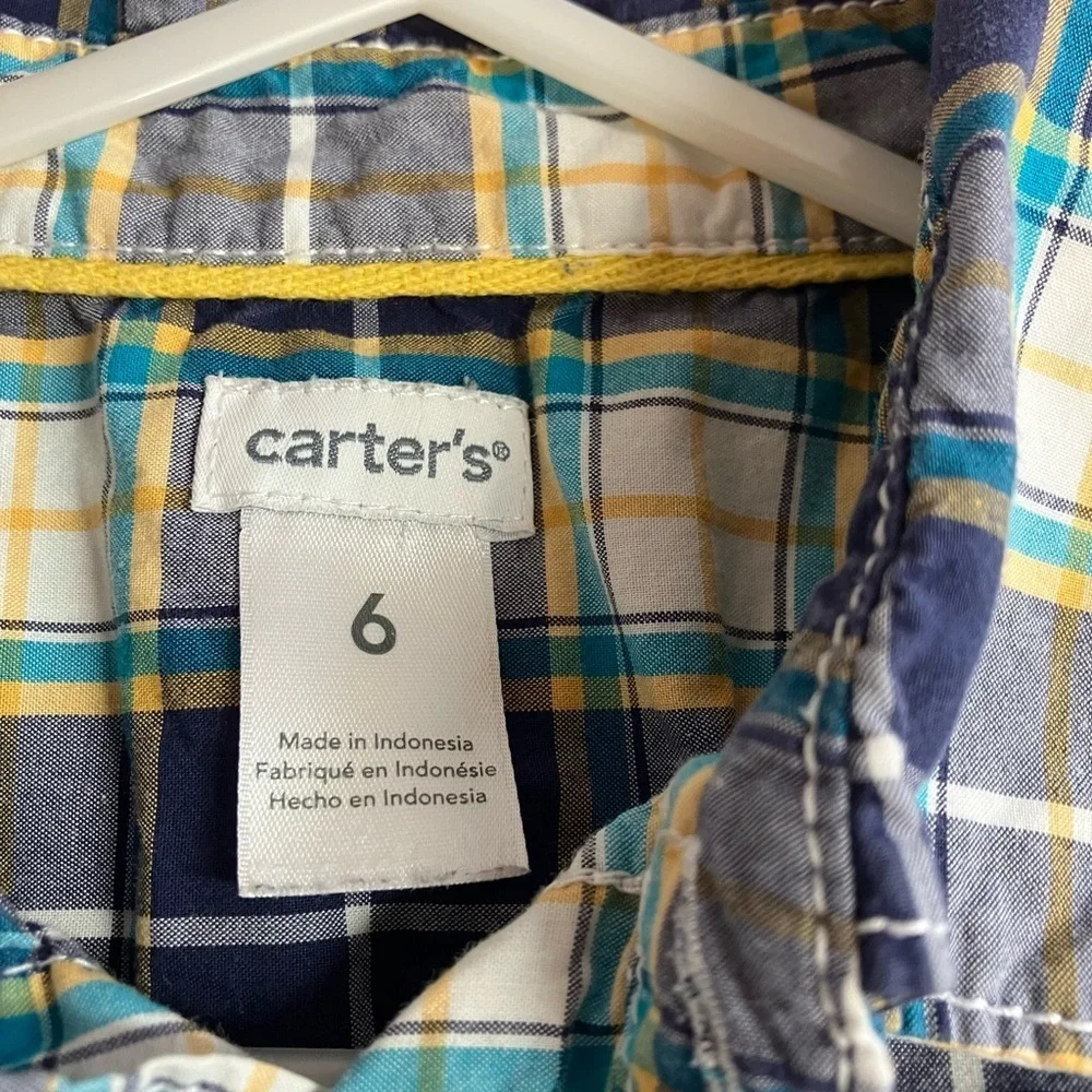 Carter's Plaid Shirts - Navy and Green - Picture 2 of 7